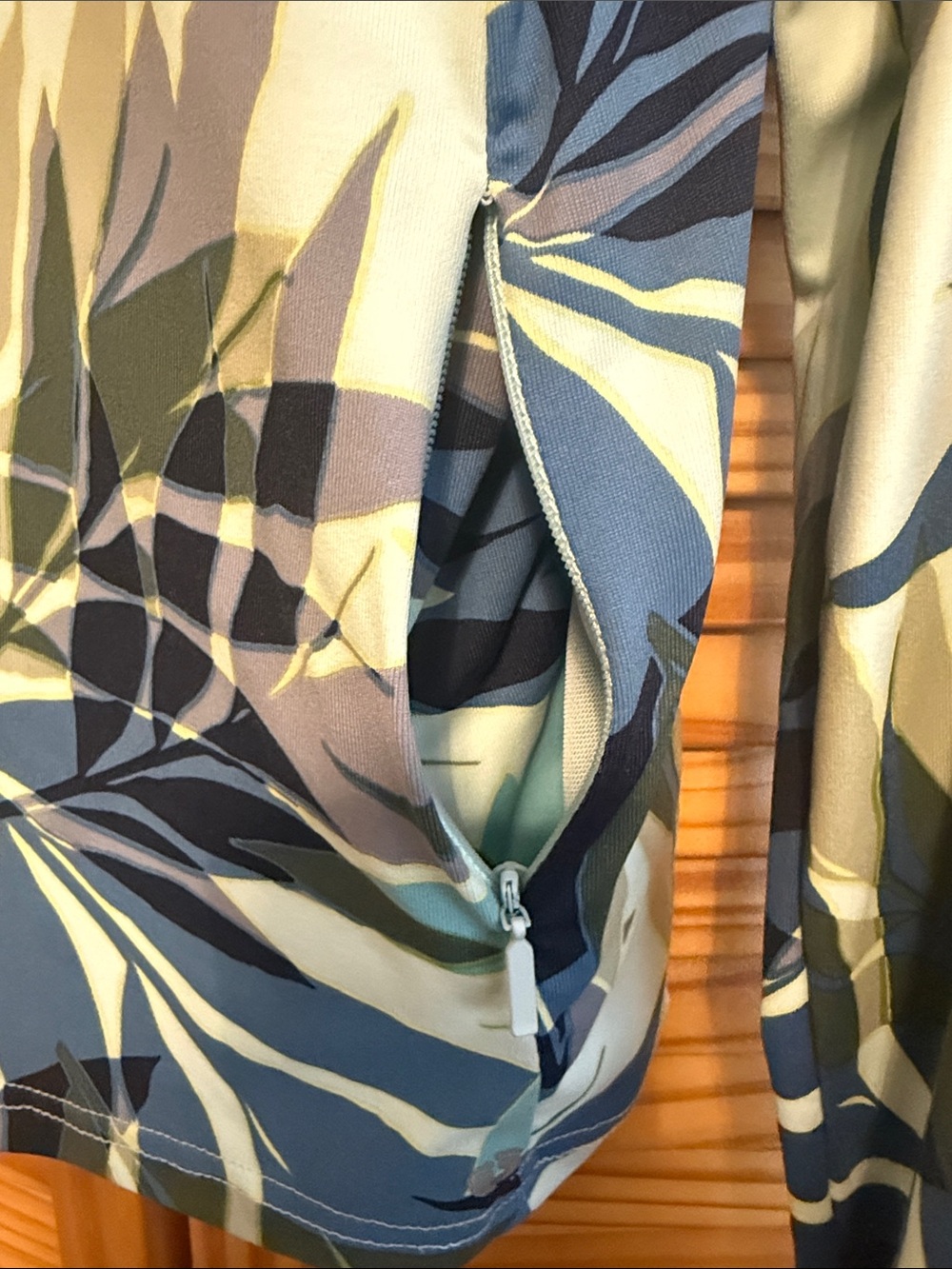 Hang Ten Blue Multi Leaf-Print Long-Sleeve Top - Picture 4 of 4